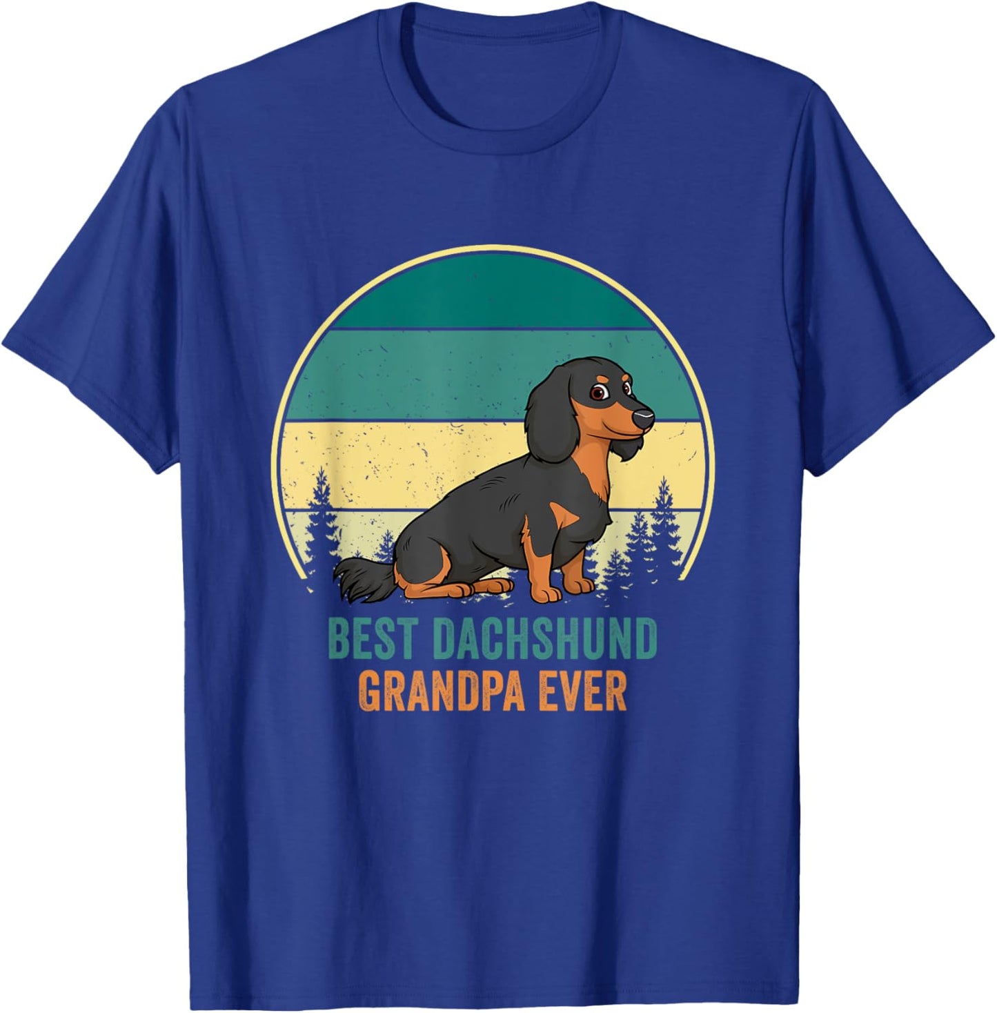 Best Dachshund Grandpa Ever Retro Vintage Weiner Dog Women T-Shirt - T-Shirt | Royal