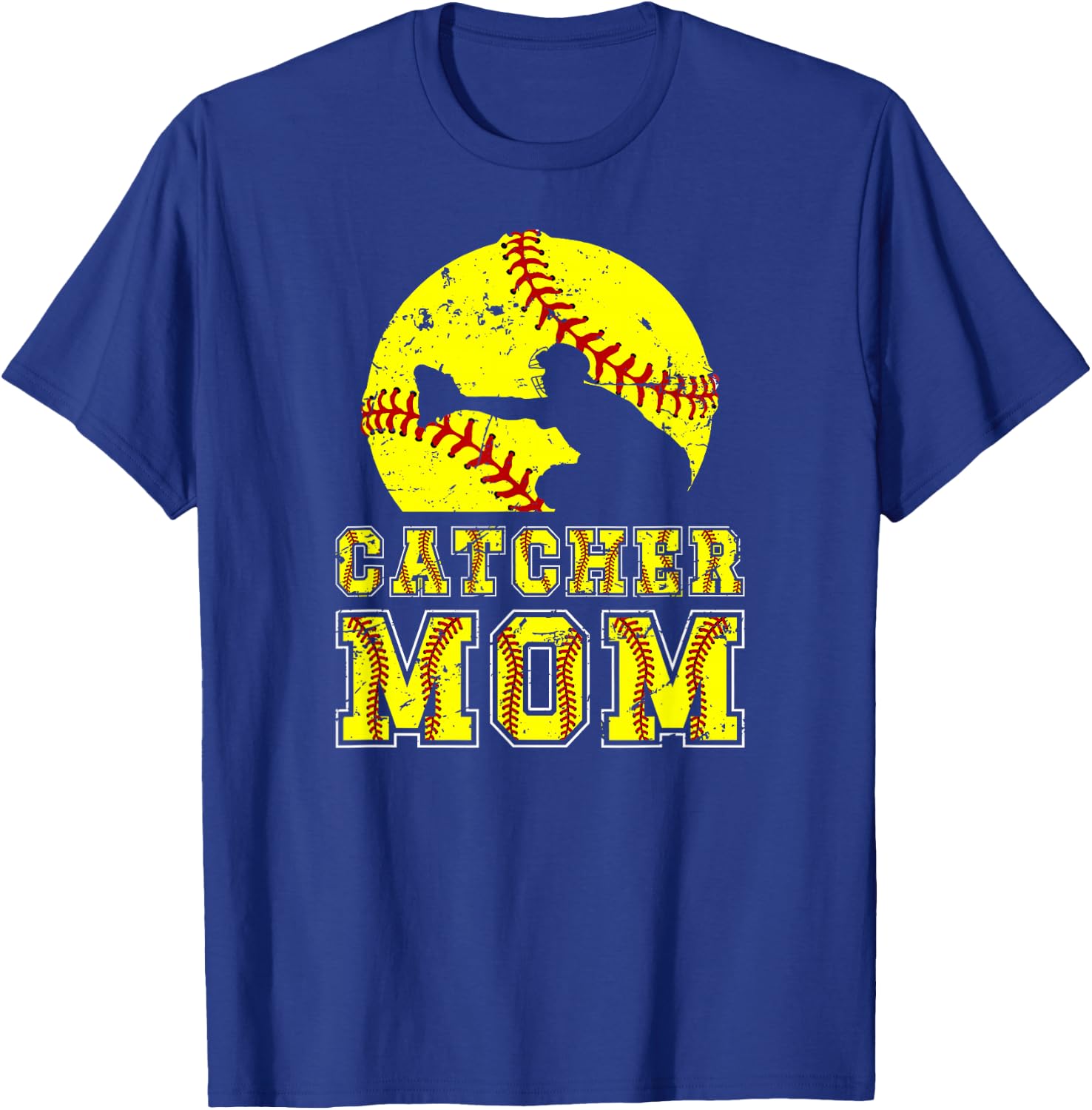 Softball Catcher Mom Of A Softball Catcher Mama T-Shirt - T-Shirt | Royal