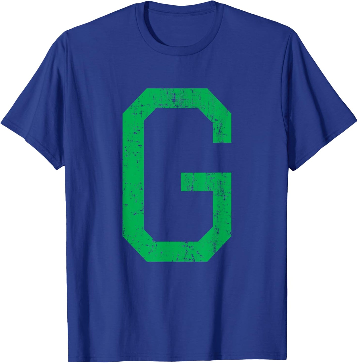 Letter G Uppercase Alphabet Initial Classic School College T-Shirt - T-Shirt | Royal