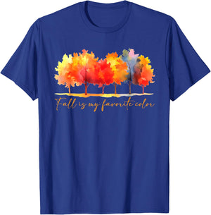 Fall is My Favorite Color Autumn Tree Line Fall Tree T-Shirt - T-Shirt | Royal