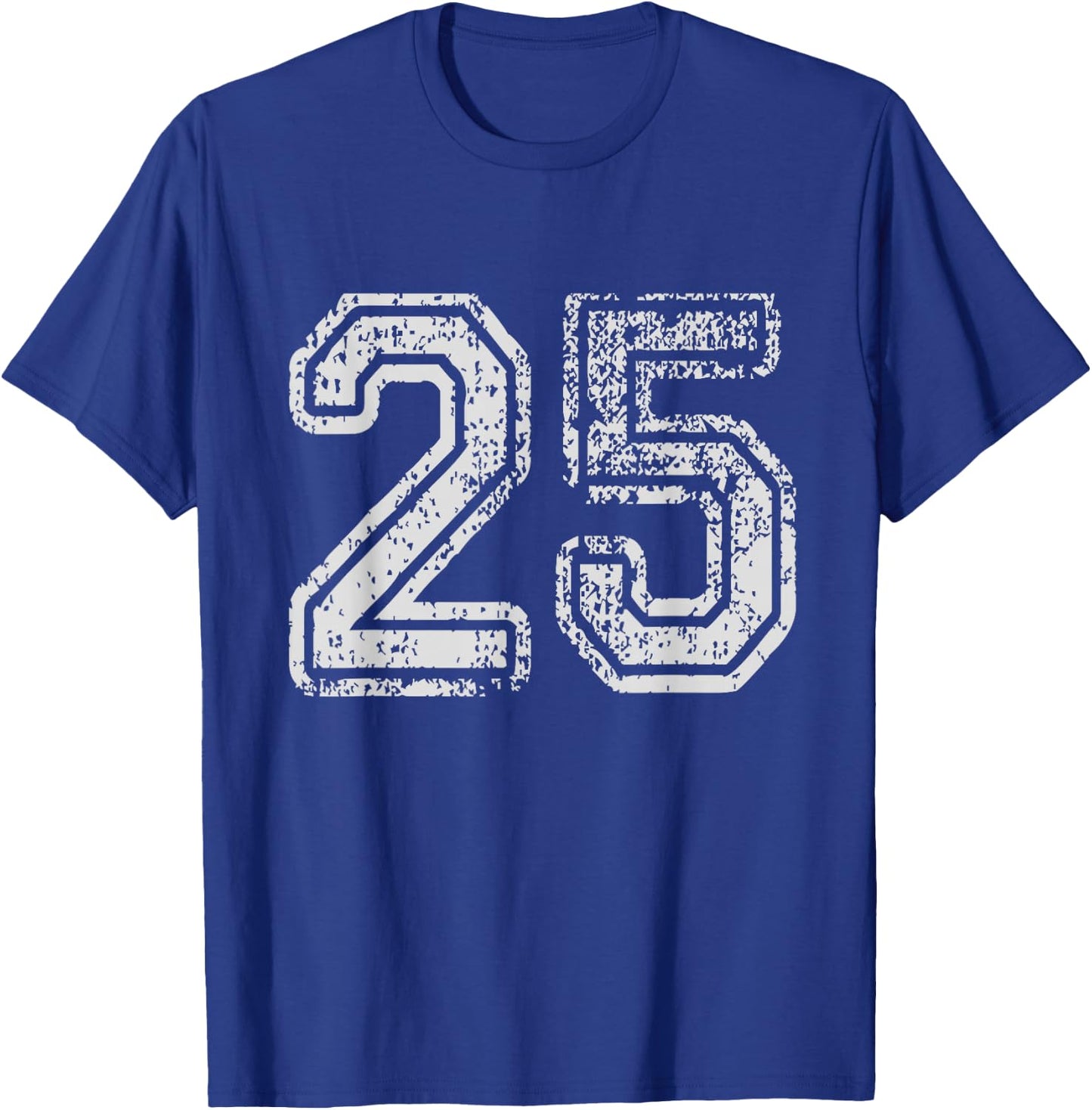 Team Jersey Uniforms Number 25 School Sports 25th Birthday T-Shirt - T-Shirt | Royal