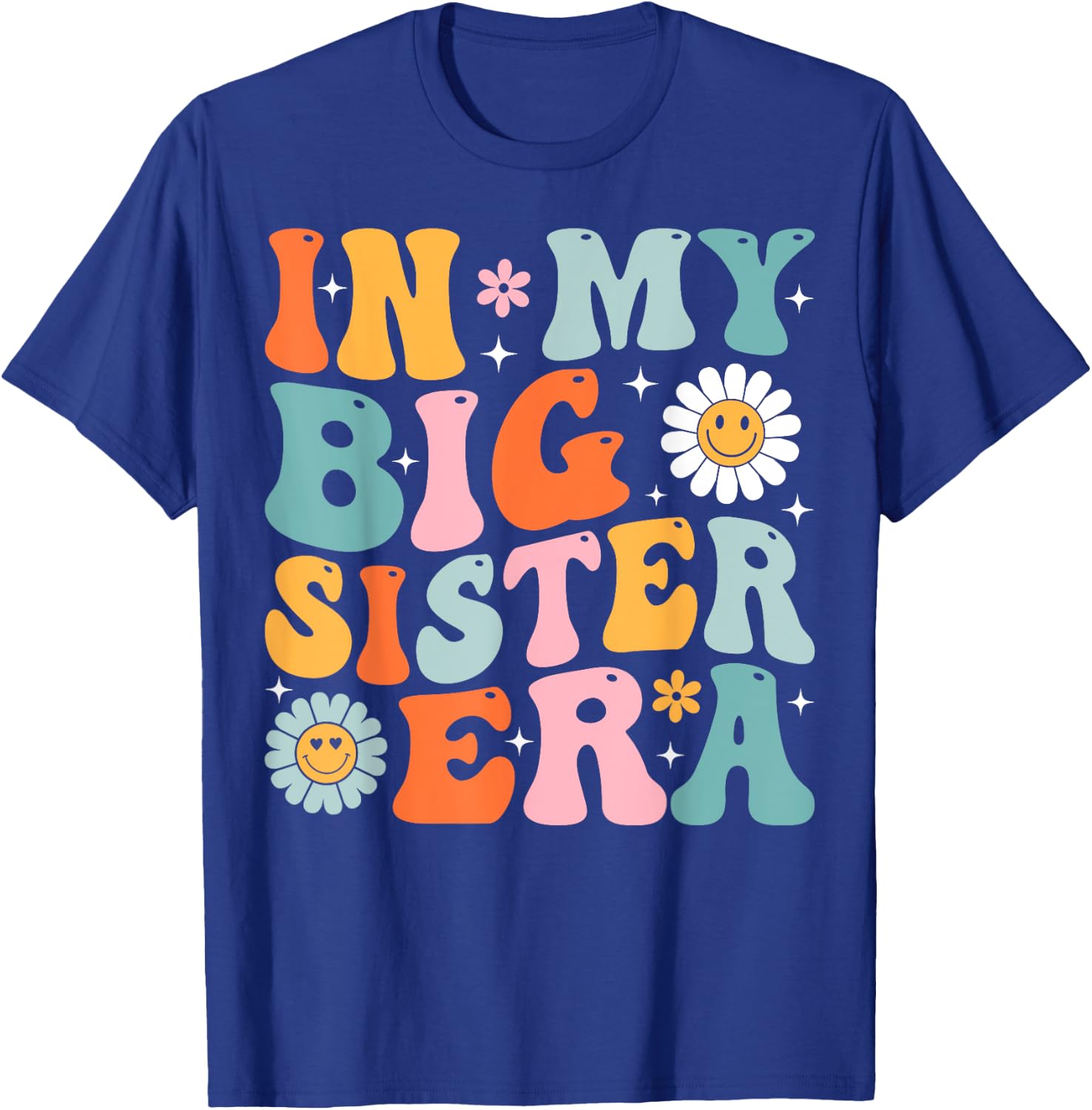 Groovy In My Big Sister Era Kids Girls Boys T-Shirt - T-Shirt | Royal