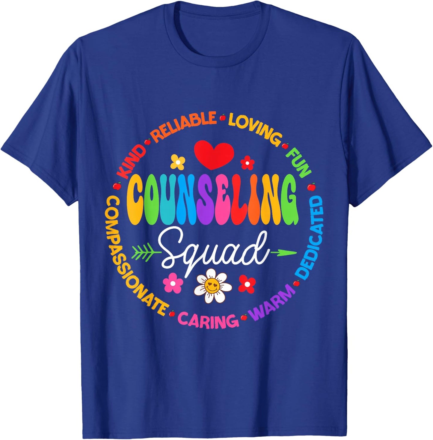 Groovy Counseling Squad Office Appreciation Back to School T-Shirt - T-Shirt | Royal