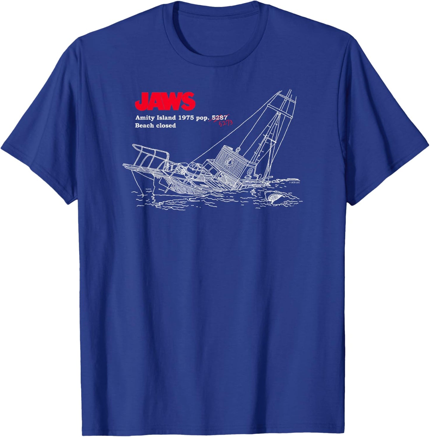 Jaws Amity Island Boat T-Shirt - T-Shirt | Royal