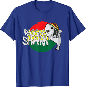 Reggae Shark Funny Rasta Shark T-Shirt - T-Shirt | Royal