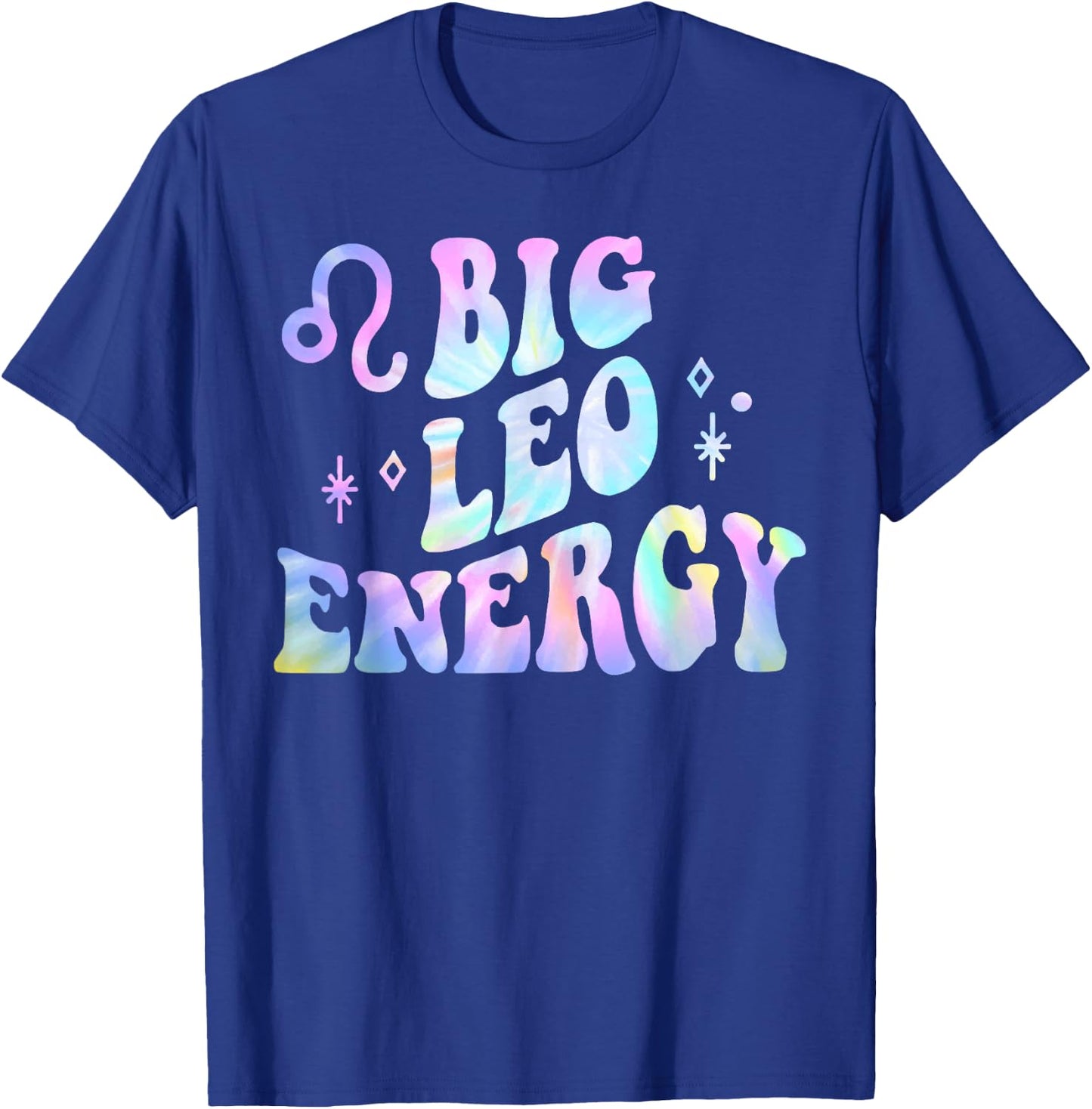 Leo Big Energy Retro Smile Flower Zodiac Birthday T-Shirt - T-Shirt | Royal