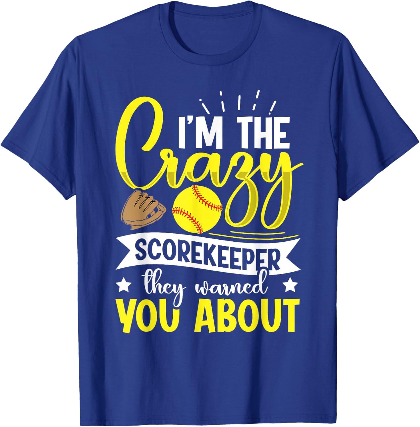 Softball Scorekeeper Design for a Score Book Keeper T-Shirt - T-Shirt | Royal