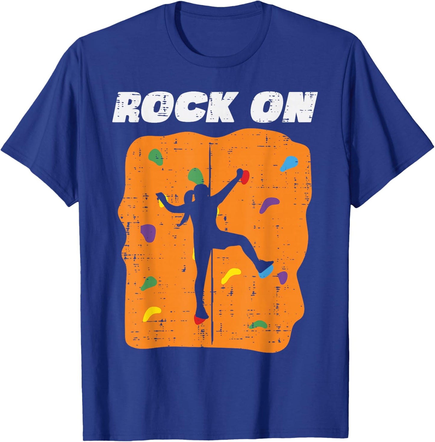 Climbing Rock On Wall Climber Bouldering Women Girls Kids T-Shirt - T-Shirt | Royal
