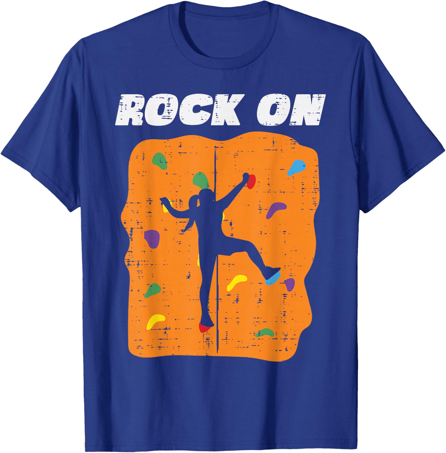 Climbing Rock On Wall Climber Bouldering Women Girls Kids T-Shirt - T-Shirt | Royal