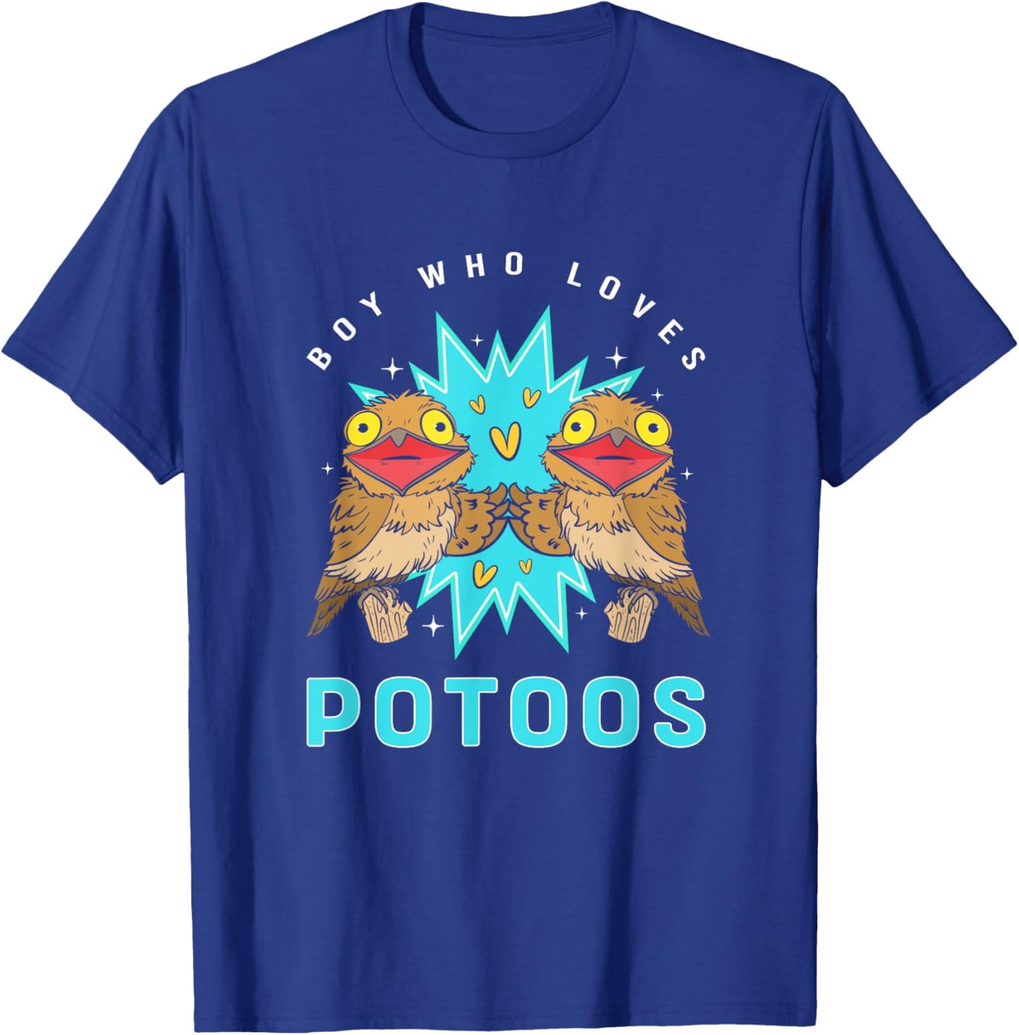Funny Potoo Bird Lover Boy Who Loves Potoos T-Shirt - T-Shirt | Royal