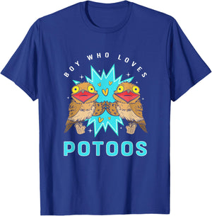 Funny Potoo Bird Lover Boy Who Loves Potoos T-Shirt - T-Shirt | Royal