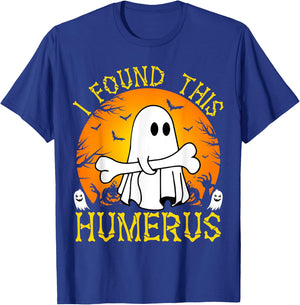 I Found This Humerus Funny Halloween Ghost Bone Spooky T-Shirt - T-Shirt | Royal