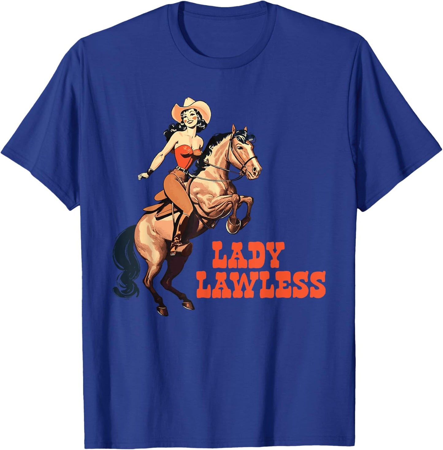 Lady Lawless Western cowgirl aesthetic vintage T-Shirt - T-Shirt | Royal