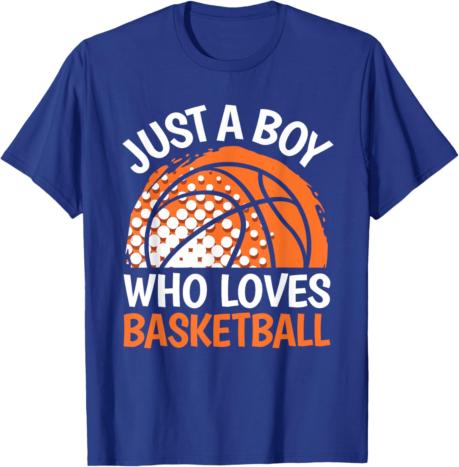 Just A Boy Who Loves Basketball Funny Boys Kids Basketball T-Shirt - T-Shirt | Royal