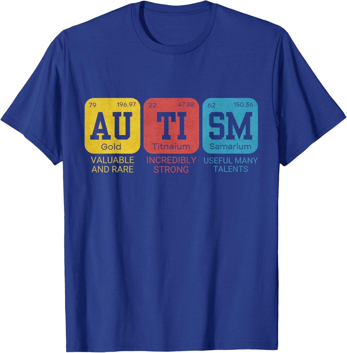 Autism Elements Periodic Table Awareness ASD T-Shirt - T-Shirt | Royal