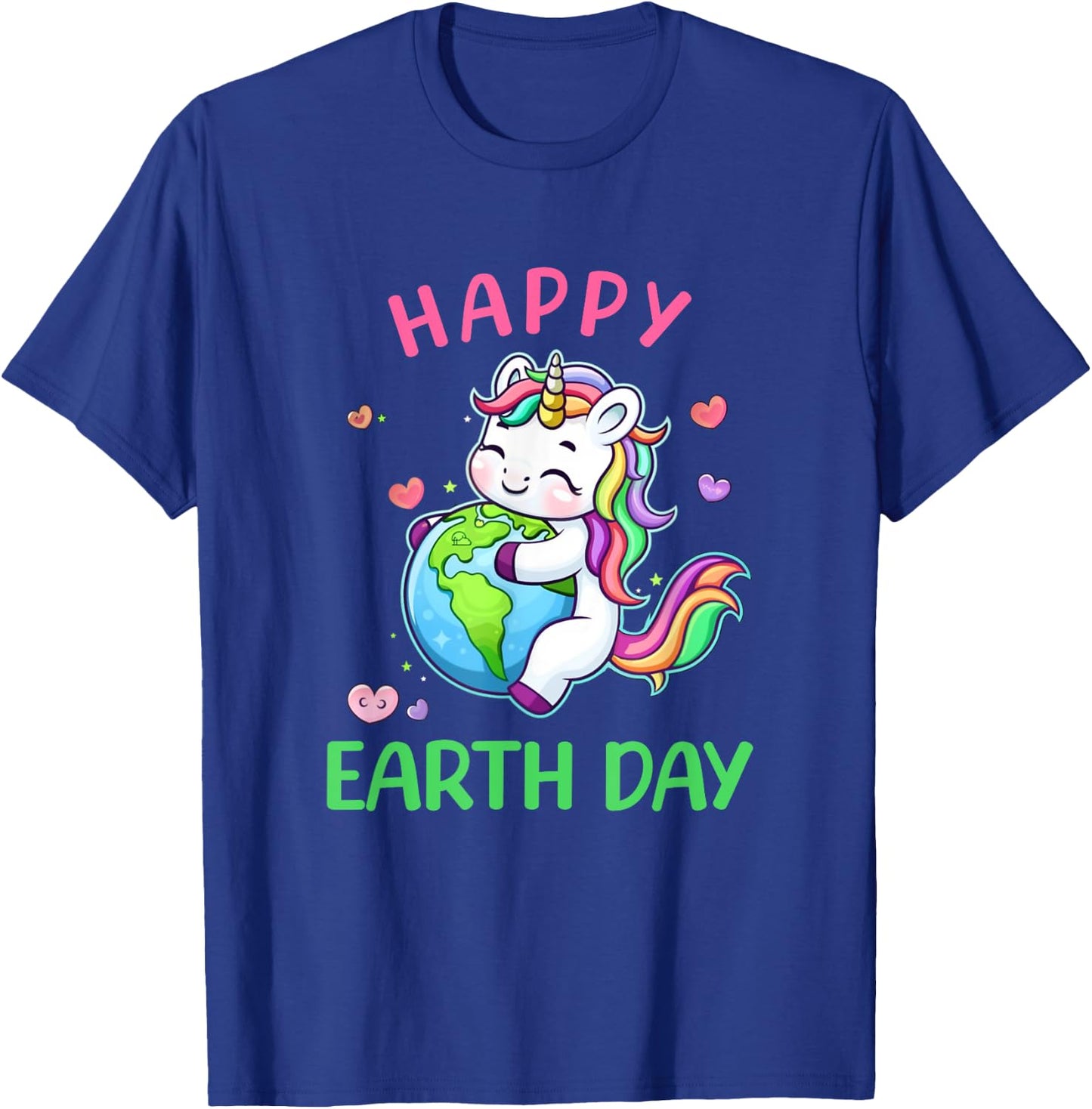 Cute Unicorn Happy Earth Day Groovy Women Girls Kids T-Shirt - T-Shirt | Royal