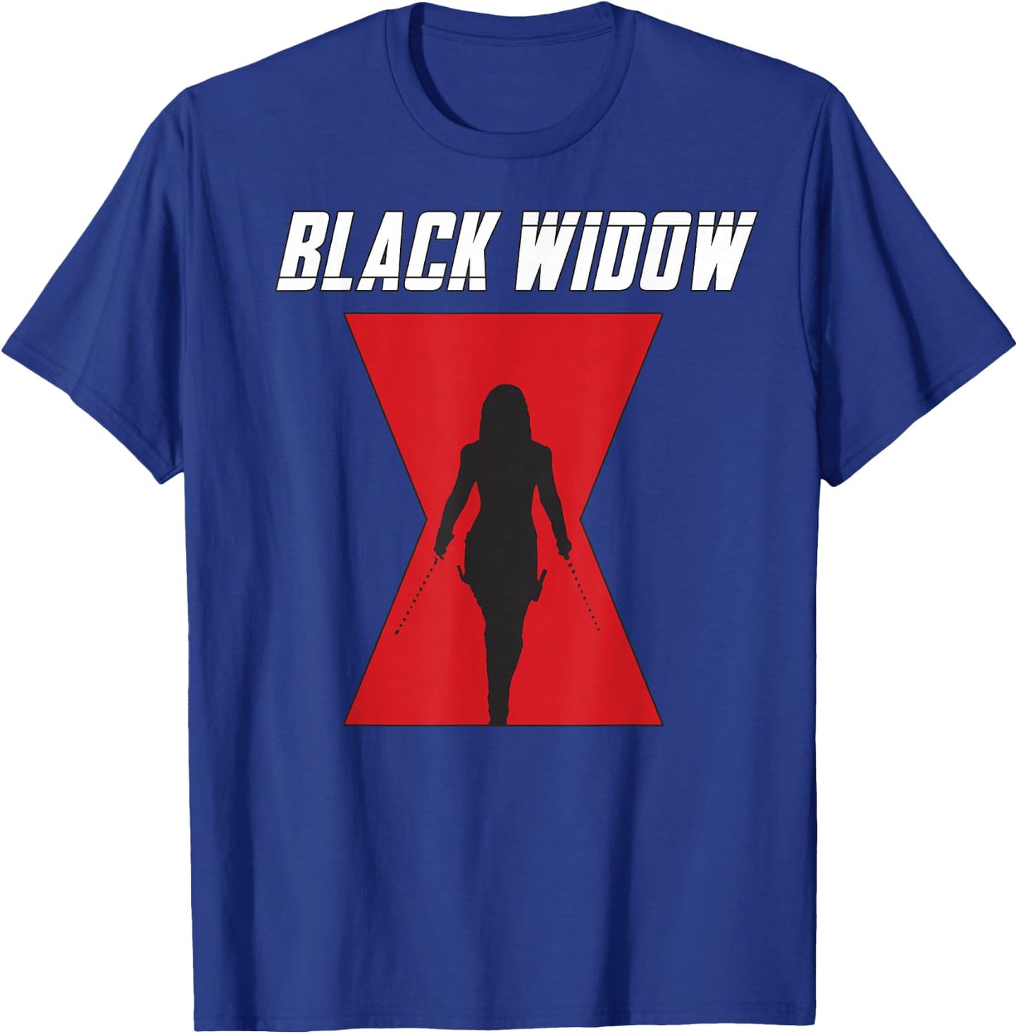 Marvel Black Widow Logo Silhouette Small T-Shirt - T-Shirt | Royal