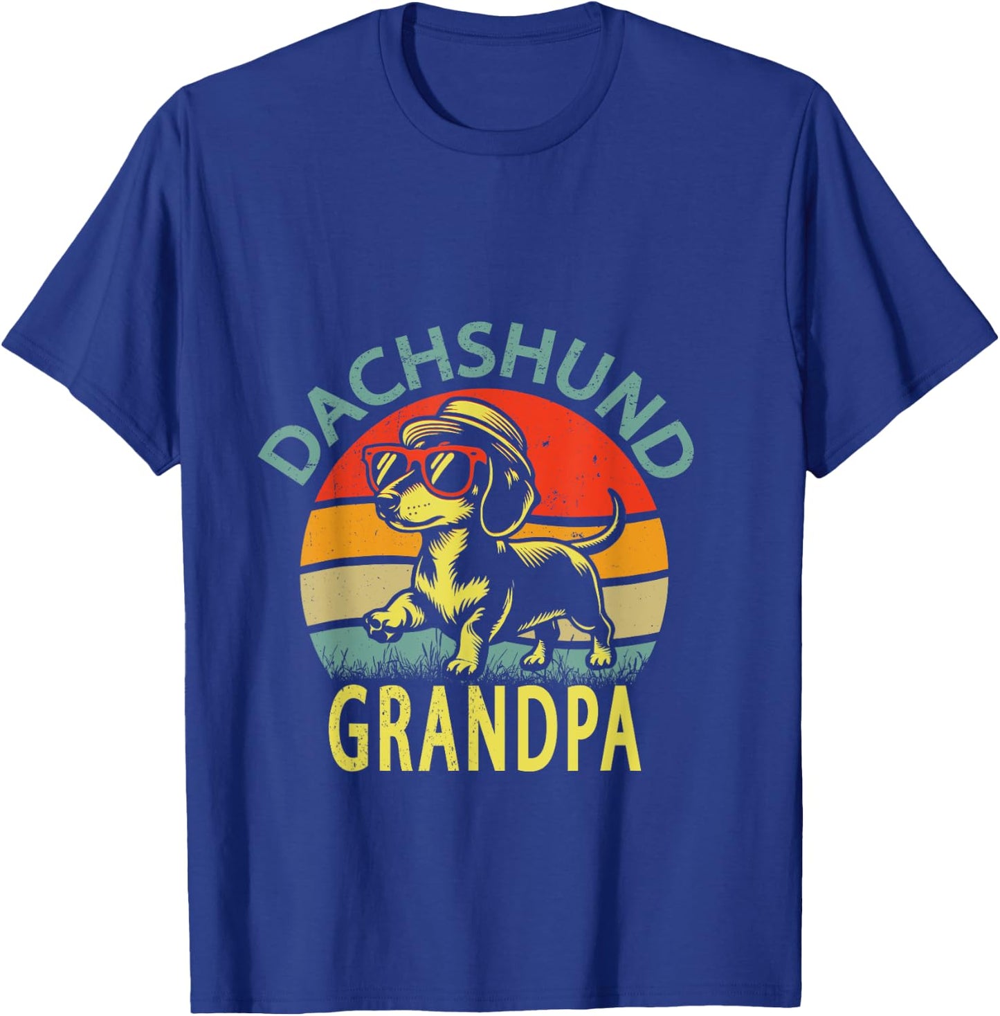 Funny Vintage Dachshund grandpa Father's Day T-Shirt - T-Shirt | Royal