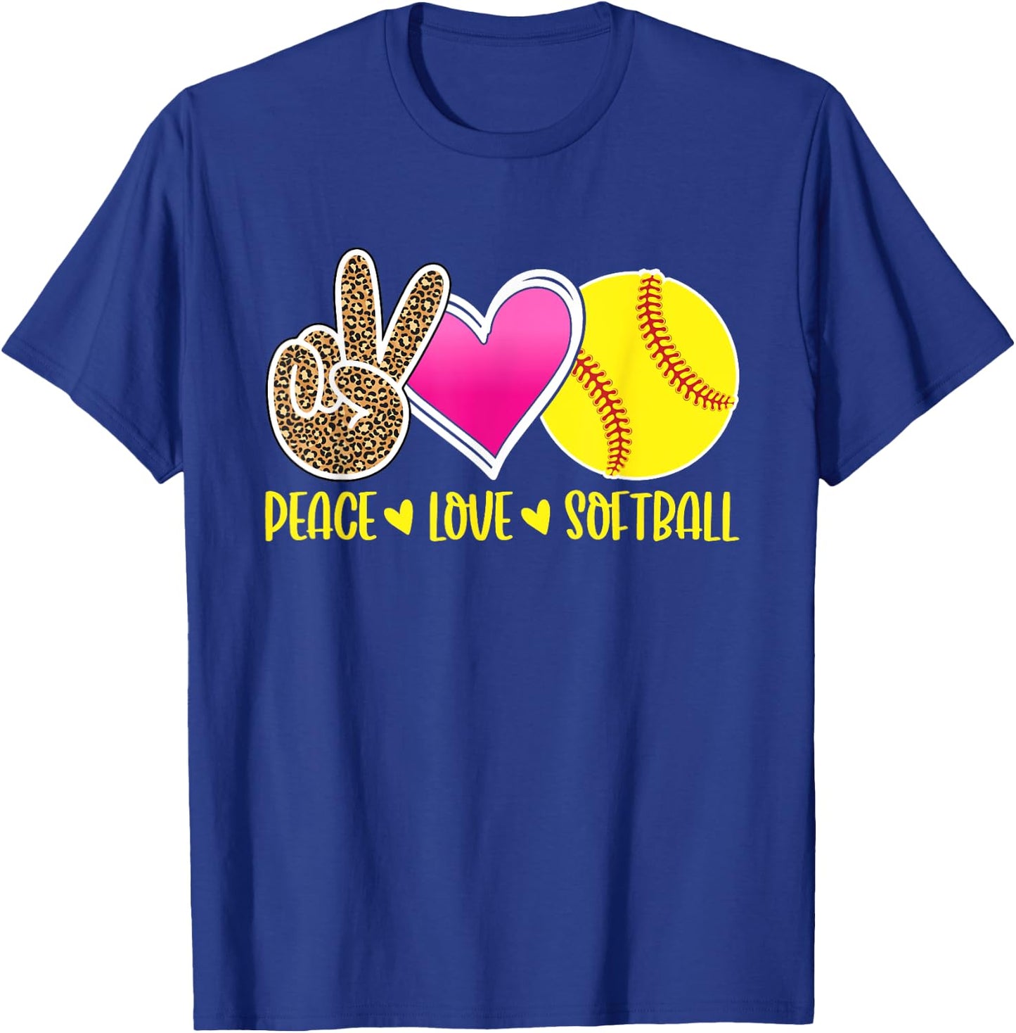 Peace Love Softball For Teen Girls | Peace Love Play T-Shirt - T-Shirt | Royal