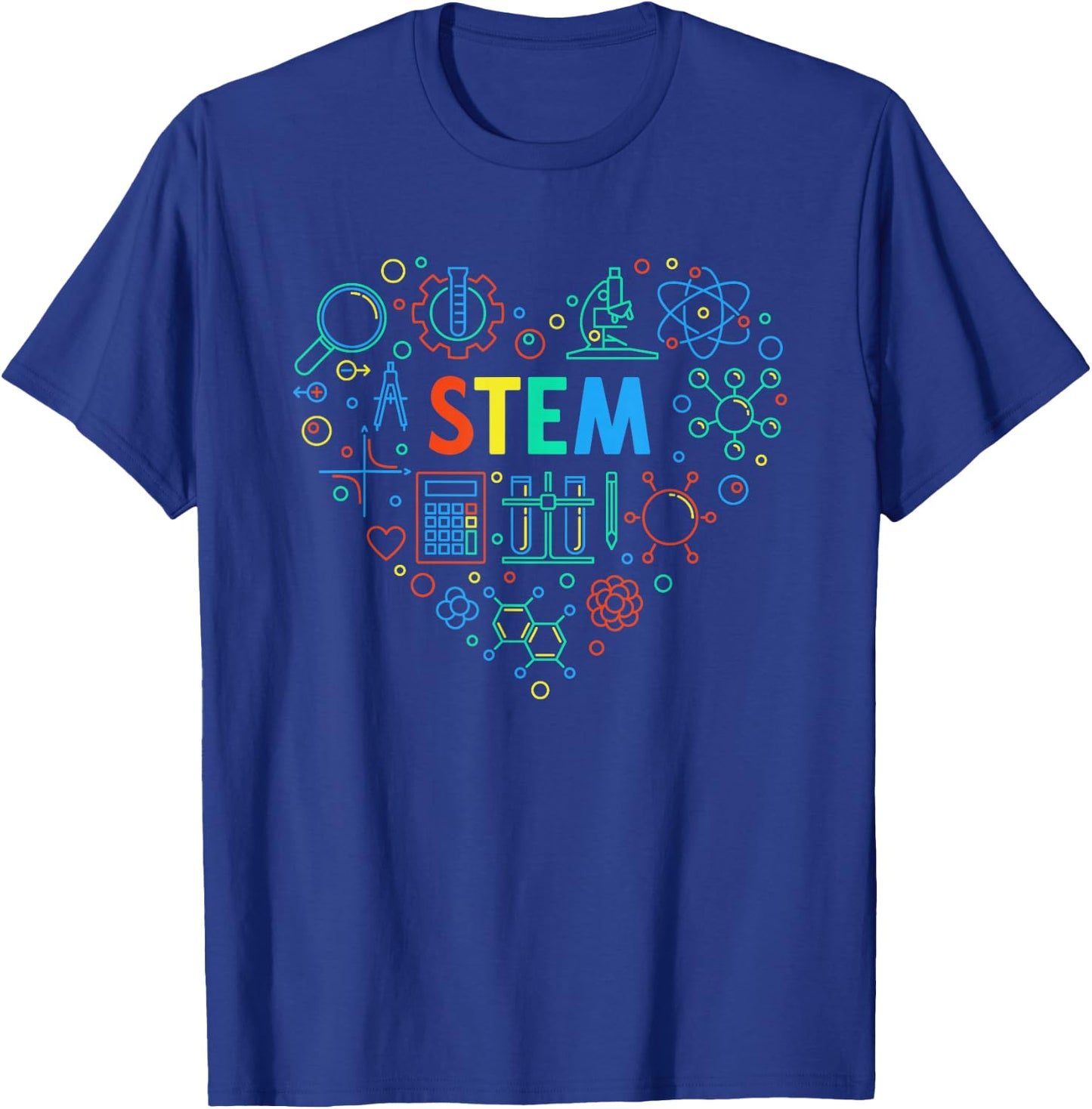 STEM Heart - Science, Technology, Engineering Math Teachers T-Shirt - T-Shirt | Royal