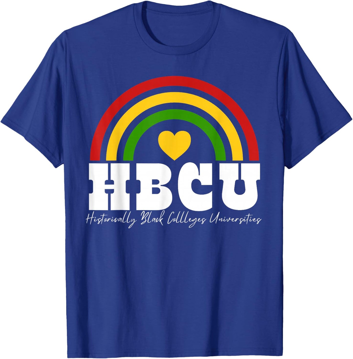 HBCU Apparel Rainbow Heart African American Art Design T-Shirt - T-Shirt | Royal