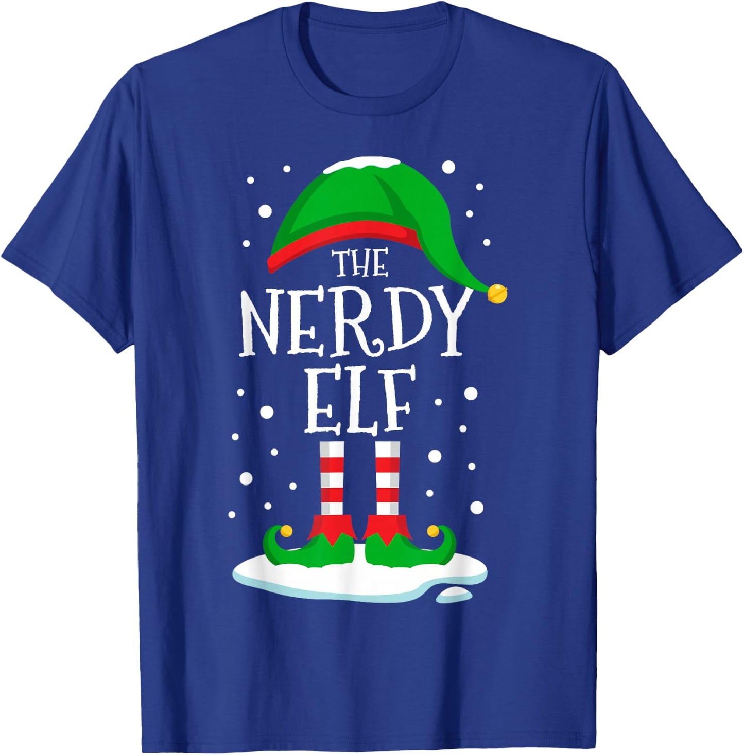 The Nerdy Elf Christmas Family Matching Xmas Group Funny T-Shirt - T-Shirt | Royal