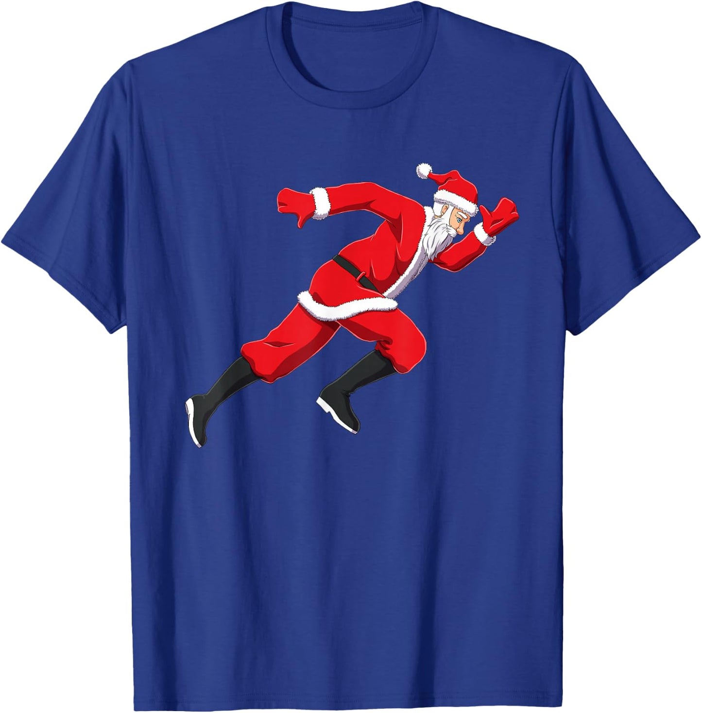 Funny Christmas Santa Sprinter Track and Field Runner T-Shirt - T-Shirt | Royal