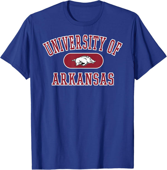Elite Authentics Arkansas Razorbacks Varsity Logo Officially Licensed , Small, Black T-Shirt - T-Shirt | Royal