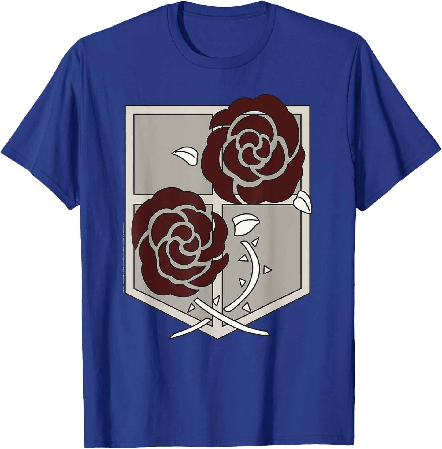 Attack on Titans Garrison Shield with Roses AOT Anime T-Shirt - T-Shirt | Royal