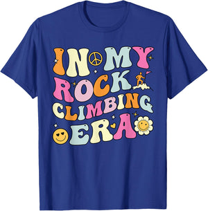 In My Rock Climbing Era, Cute Groovy Rock Climber T-Shirt - T-Shirt | Royal