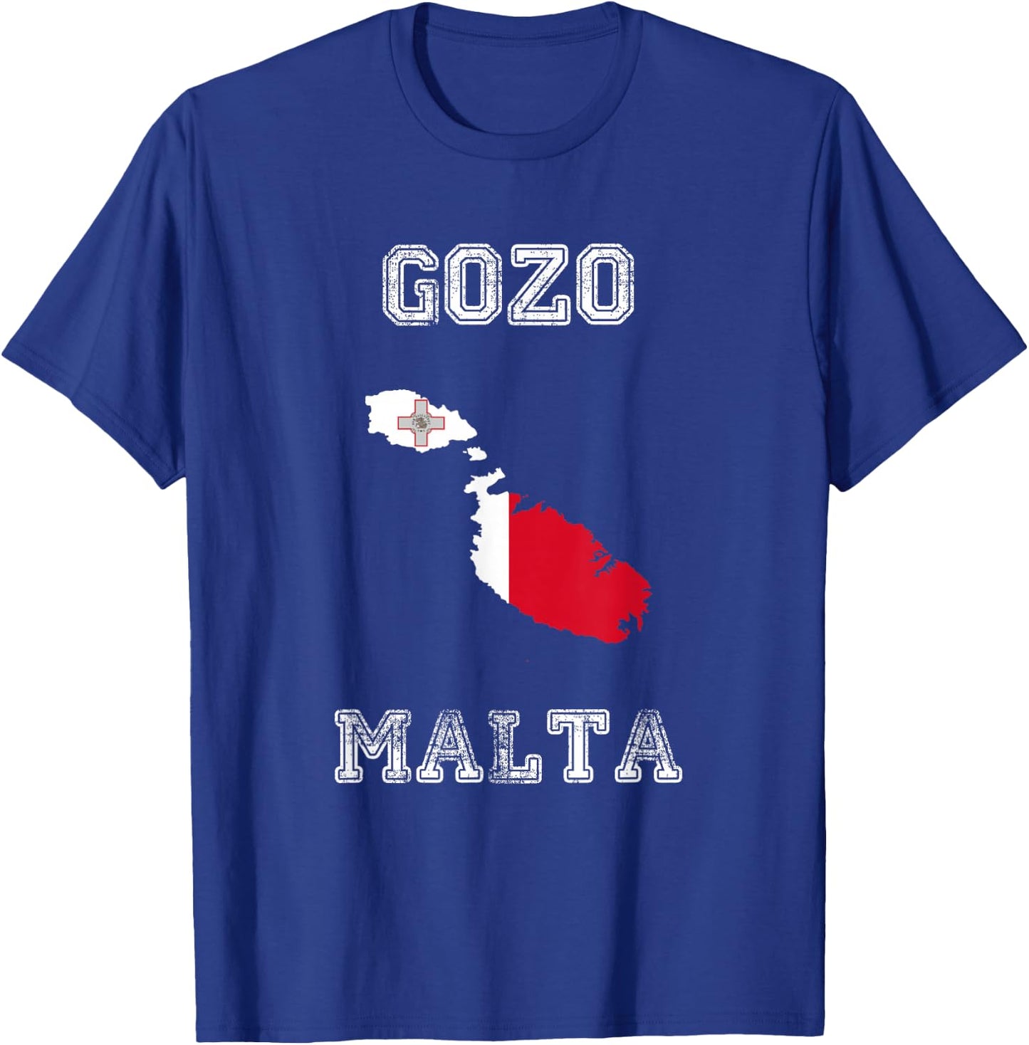 Malta Distressed Flag Gozo Pride T-Shirt - T-Shirt | Royal