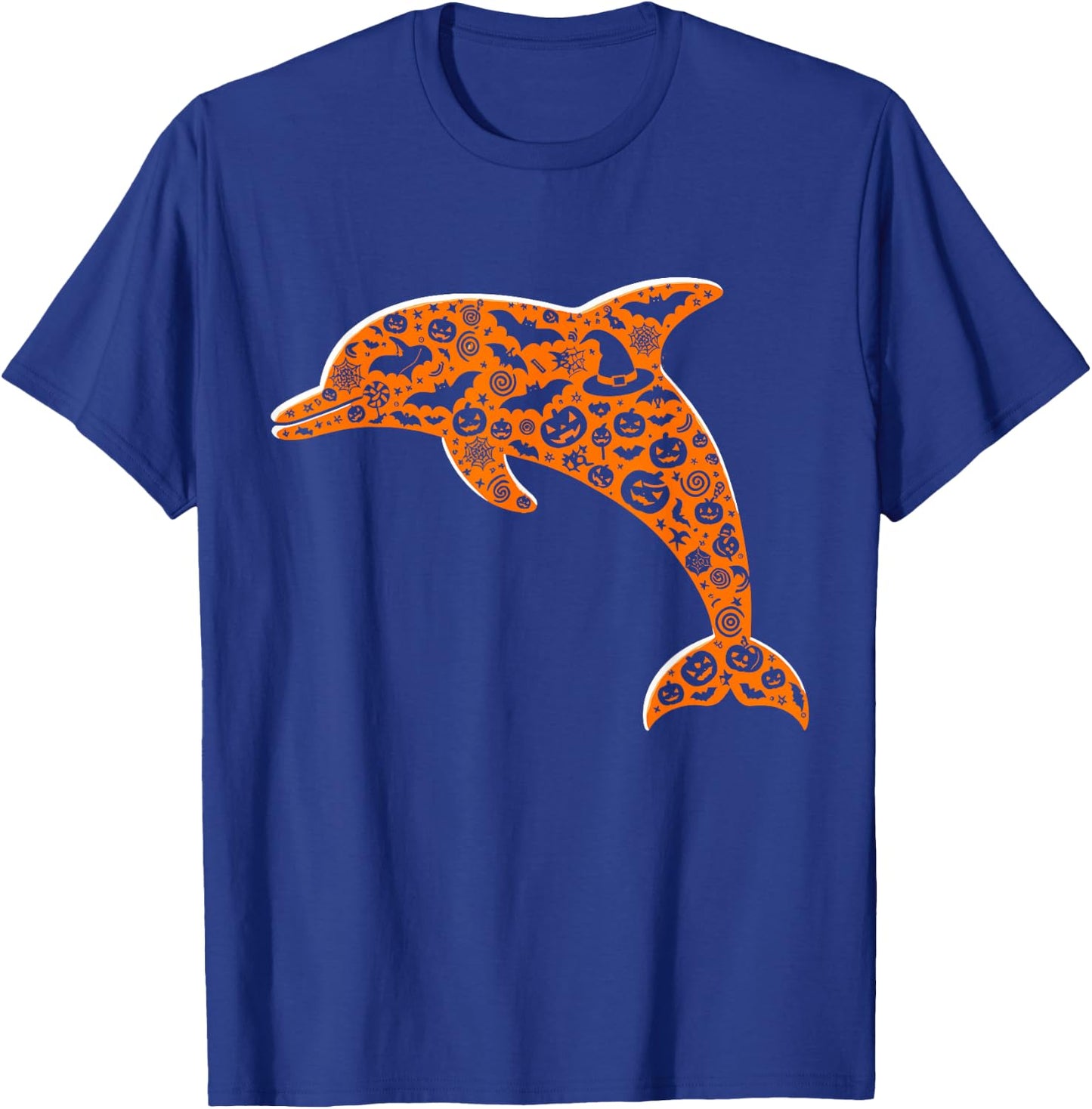 Funny Pumpkin Dolphin Candy Halloween Kids T-Shirt - T-Shirt | Royal