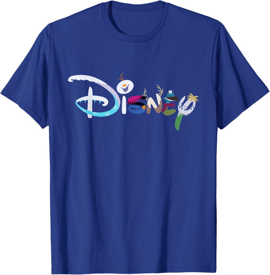 Disney Princess Frozen Characters Elsa Anna Olaf Disney Logo T-Shirt - T-Shirt | Royal