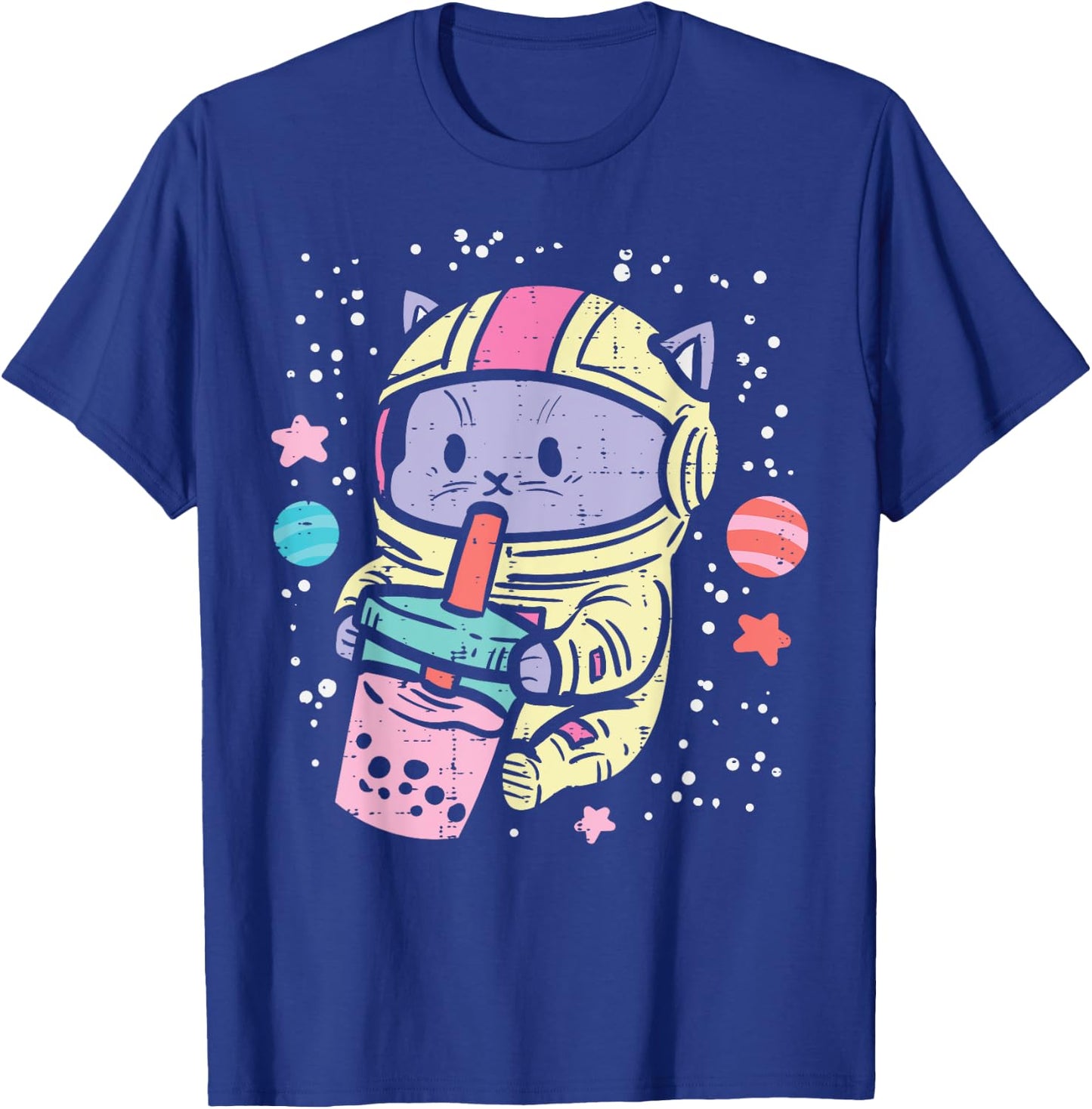 Cat Astronaut Boba Bubble Tea Kawaii Boys Girls Kids Toddler T-Shirt - T-Shirt | Royal