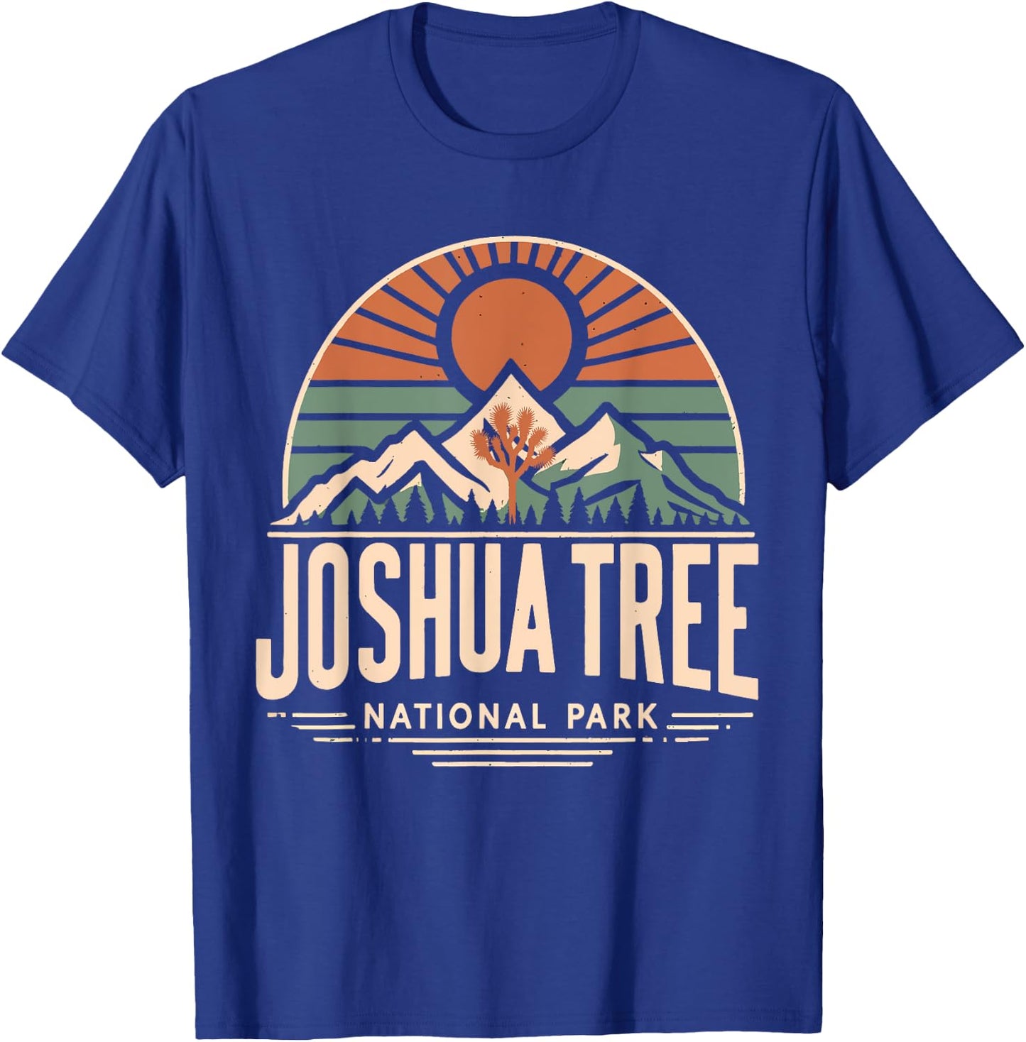 Vintage Joshua Tree National Park Hiking Camping Outdoor T-Shirt - T-Shirt | Royal