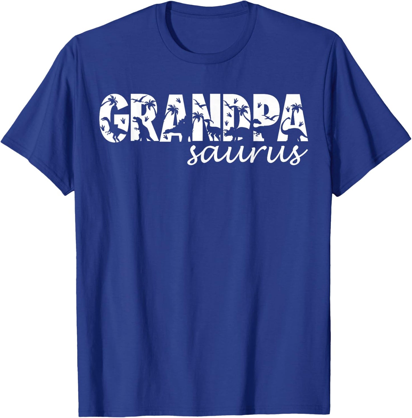 Grandpasaurus T Rex Dinosaur Grandpa Saurus Family Matching T-Shirt - T-Shirt | Royal