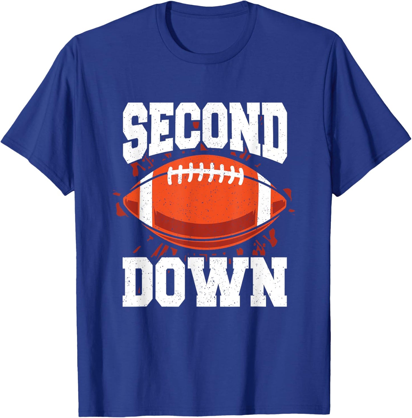 Second Down 2 Year Old Football Birthday Boy 2nd Birthday T-Shirt - T-Shirt | Royal