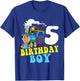 5th Birthday Boy Train Lovers Five Years Old Kids Toddlers T-Shirt - T-Shirt | Royal