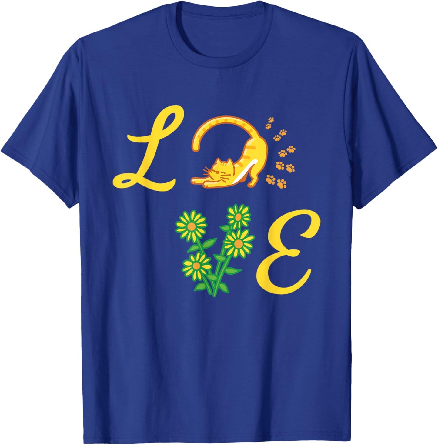 Sunflower Love Flora Cat Kitten Bouquet Florists Women Kids T-Shirt - T-Shirt | Royal