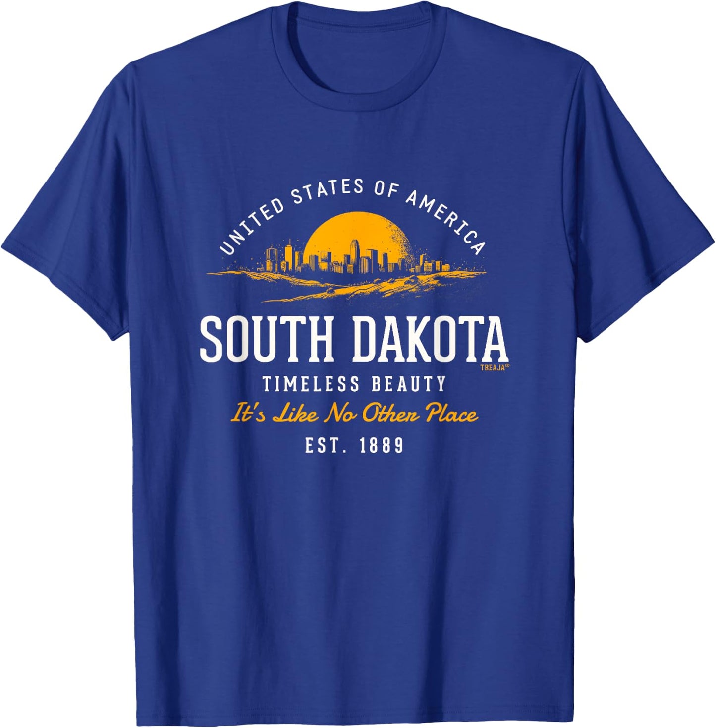 Retro Styled State of South Dakota Vintage T-Shirt - T-Shirt | Royal