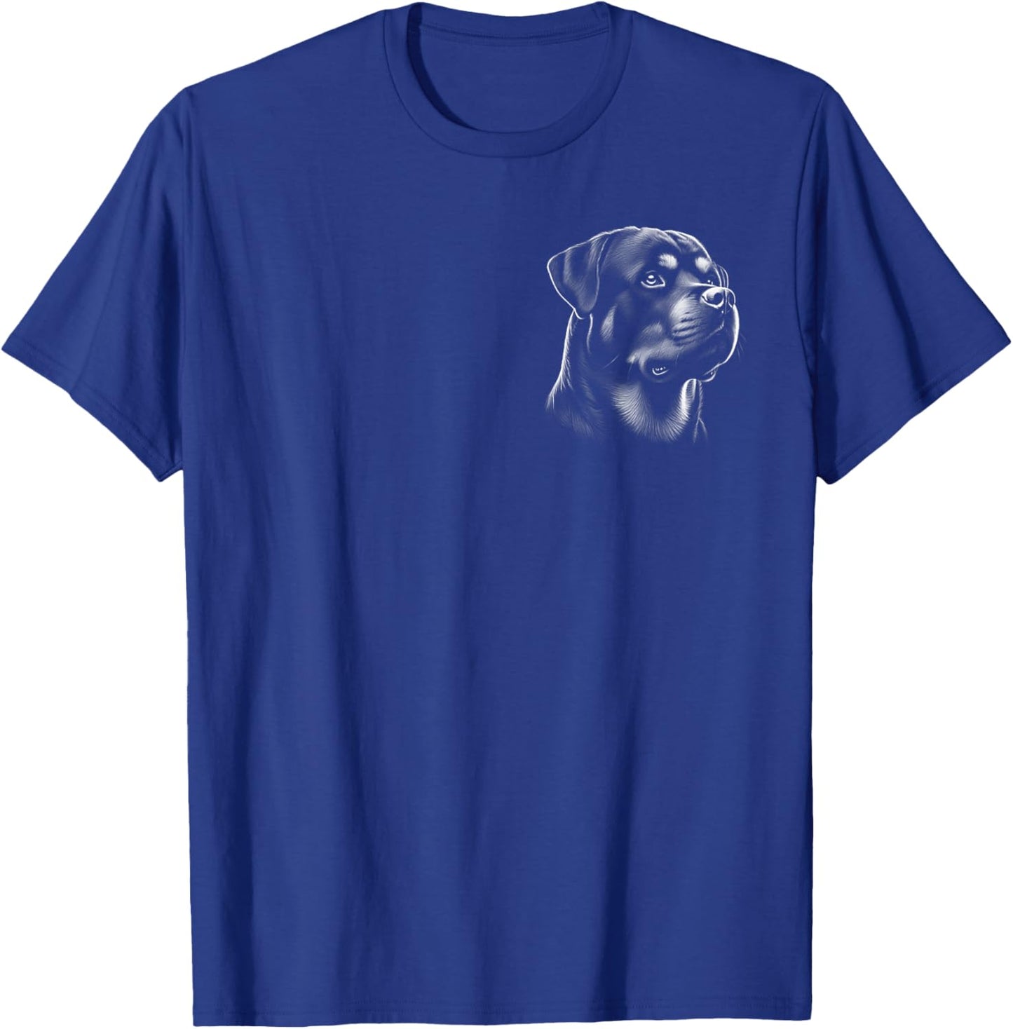 Proud Rottweiler Head Drawing Style on Chest T-Shirt - T-Shirt | Royal
