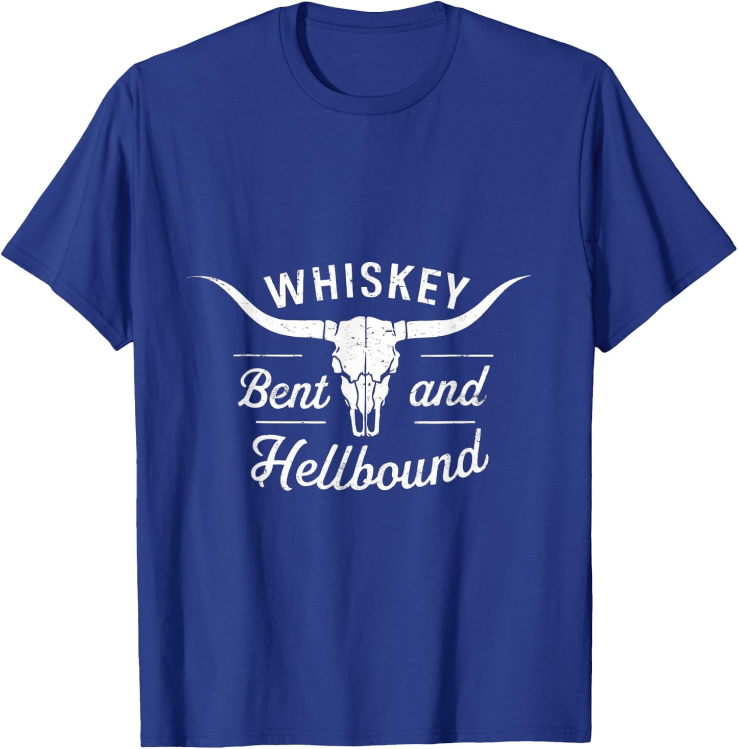 Whiskey Bent And Hellbound Graphic Western Cactus Deserts T-Shirt - T-Shirt | Royal
