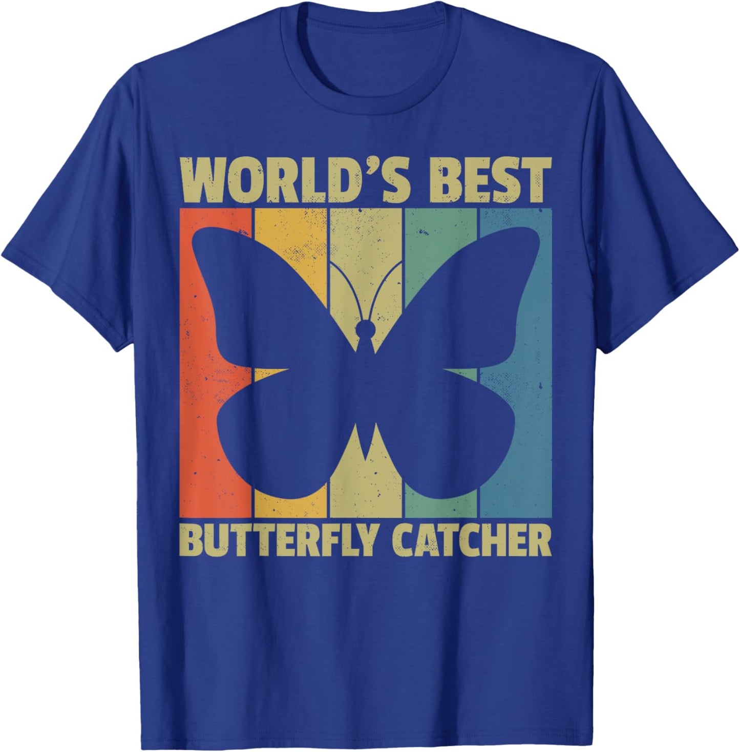World's Best Butterfly Catcher Retro Nature Lovers T-Shirt - T-Shirt | Royal