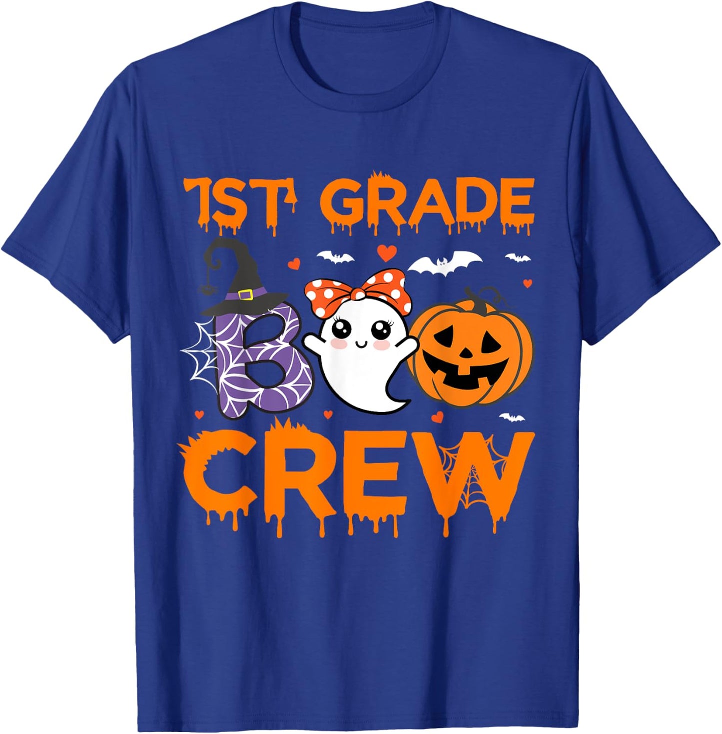1st Grade Boo Crew Teacher Student Halloween Costume T-Shirt - T-Shirt | Royal
