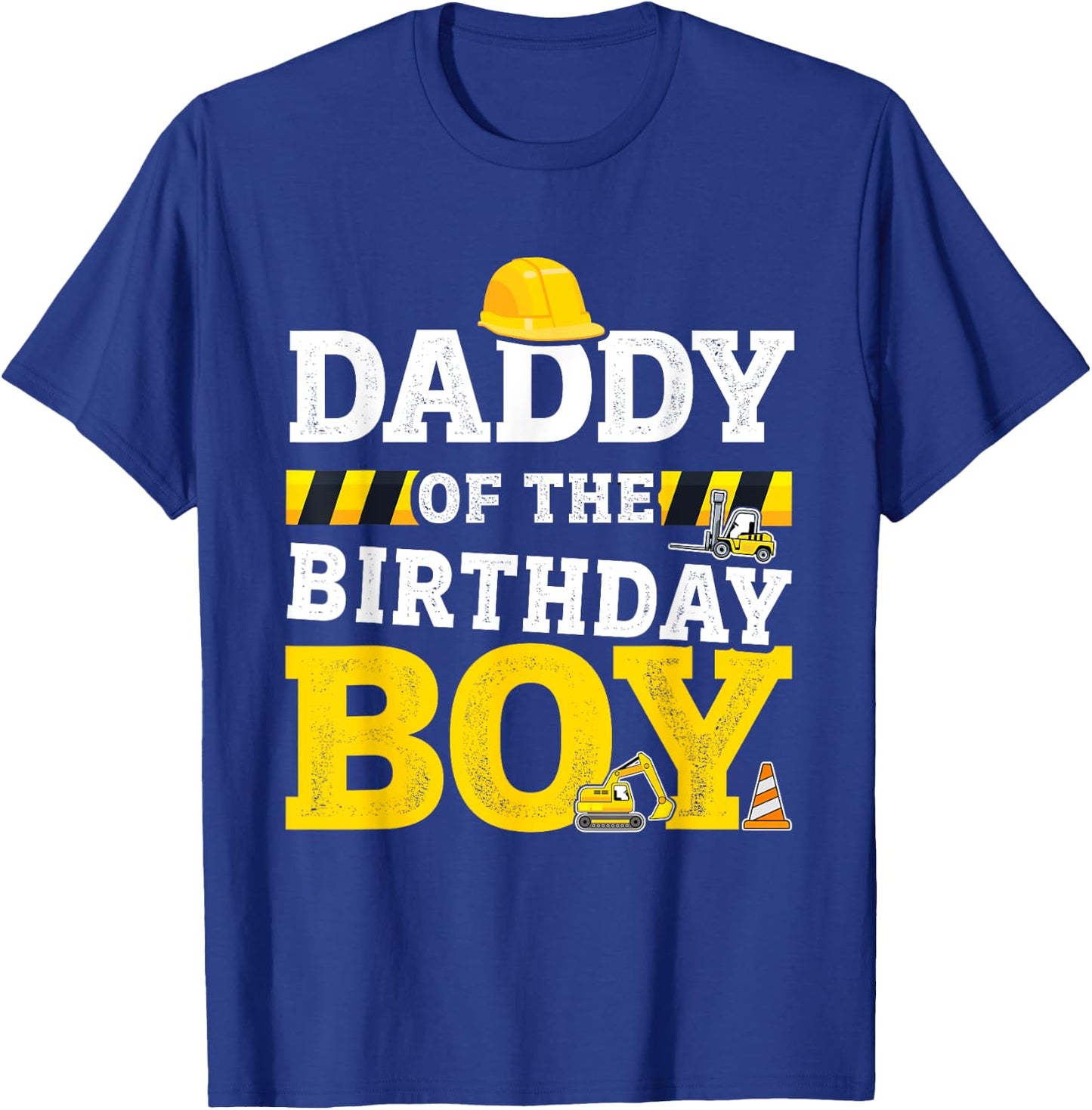 Daddy of the birthday boy matching family construction party T-Shirt - T-Shirt | Royal