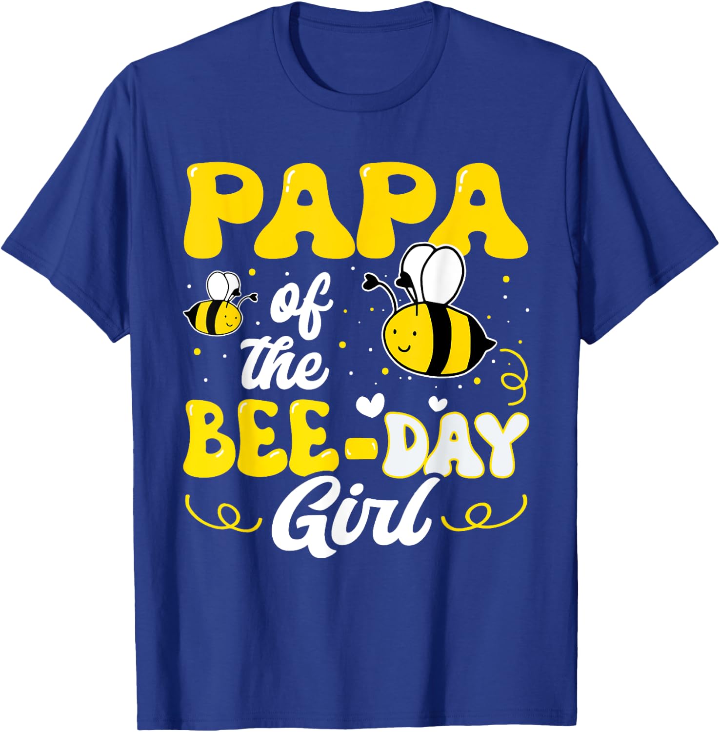 Papa of The Bee Day Girl Bee Birthday Party Theme Groovy T-Shirt - T-Shirt | Royal