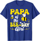 Papa of The Bee Day Girl Bee Birthday Party Theme Groovy T-Shirt - T-Shirt | Royal