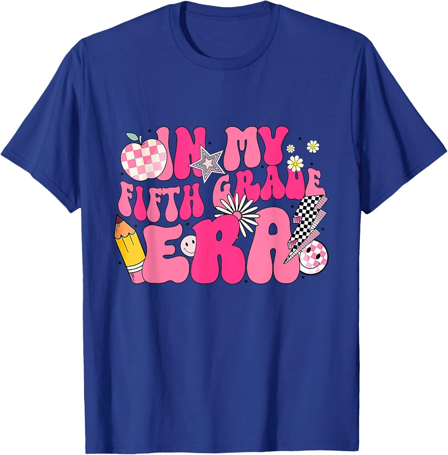 In My 5th Grade Era Groovy Last Day Of Fifth Grade Graduate T-Shirt - T-Shirt | Royal