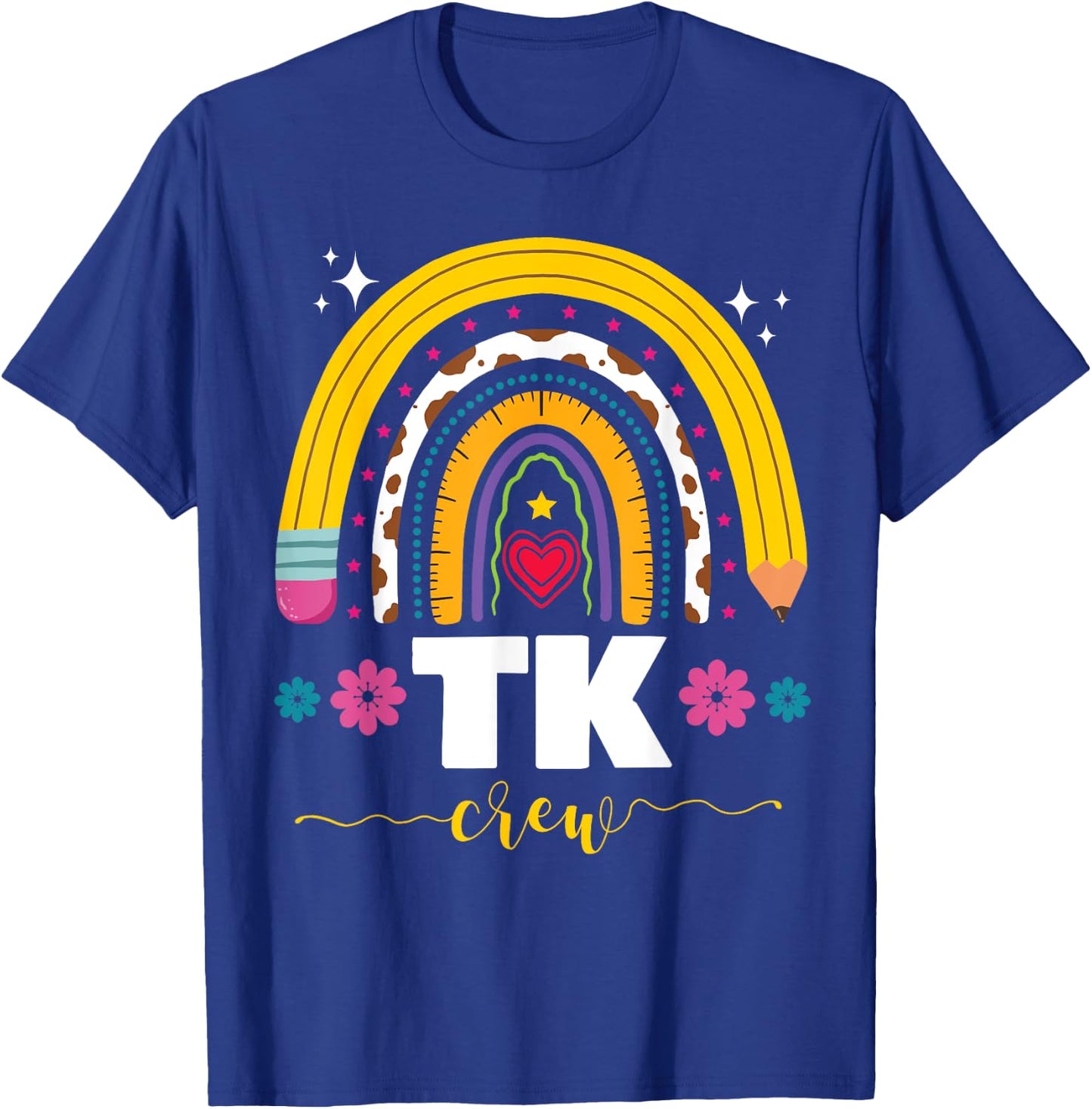 Transitional Kindergarten TK Crew Rainbow Back to School T-Shirt - T-Shirt | Royal
