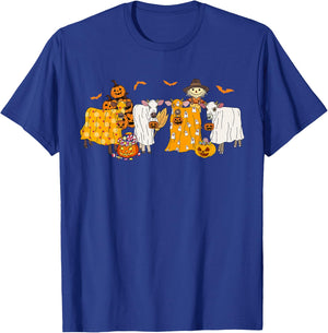 Cow Dressed As Ghost Farm Animal Spooky Season Halloween T-Shirt - T-Shirt | Royal
